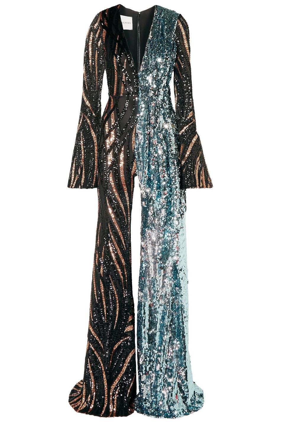halpern sequin jumpsuit