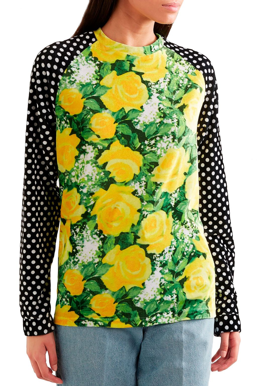 RICHARD QUINN Patchwork printed velvet top