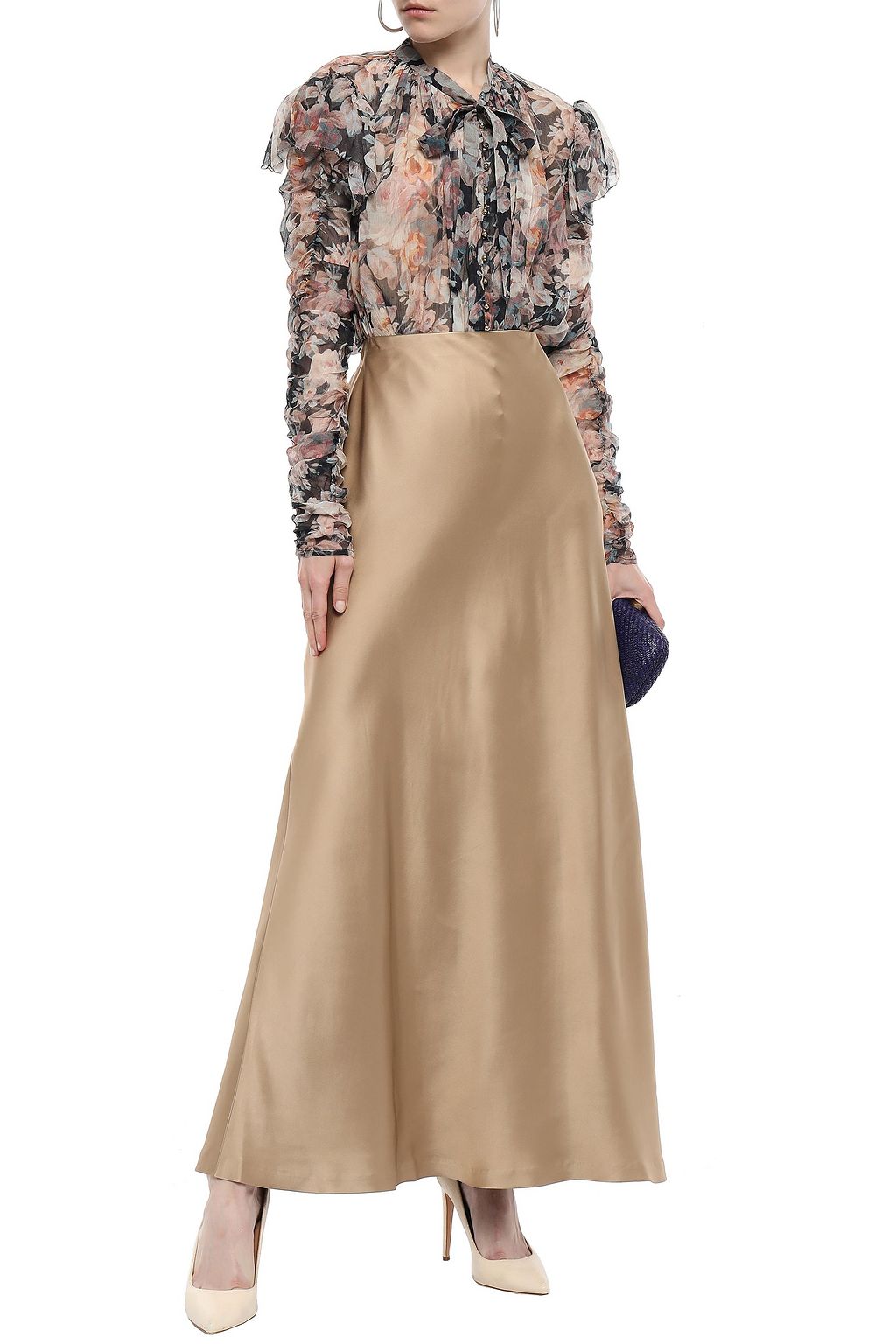 ZIMMERMANN Unbridled satin-twill maxi skirt
