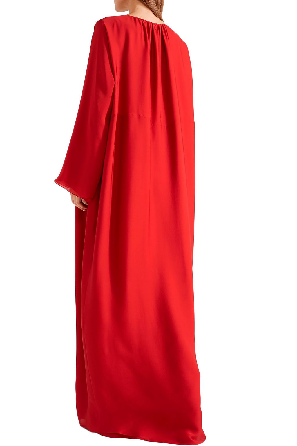 THE ROW Gathered silk maxi dress