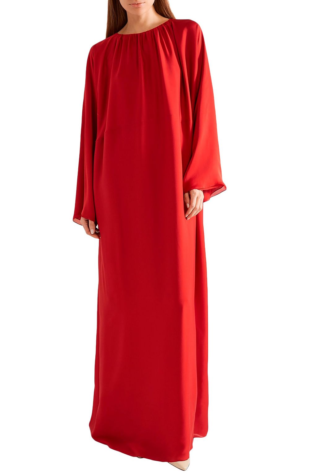THE ROW Gathered silk maxi dress