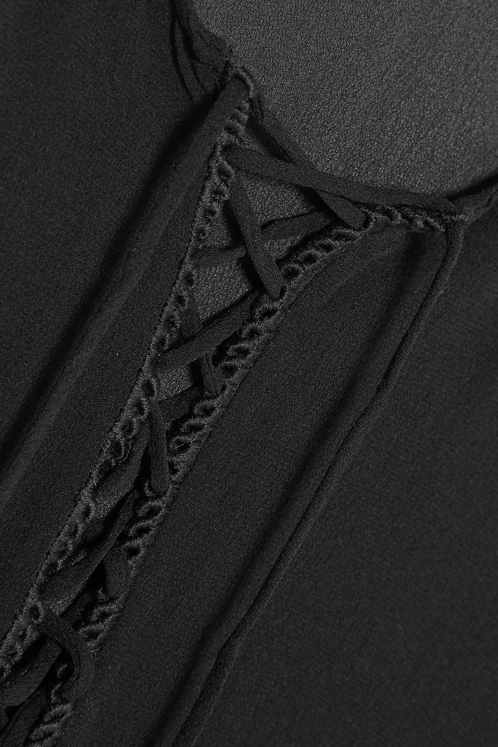 SAINT LAURENT Lace-up silk-chiffon kaftan