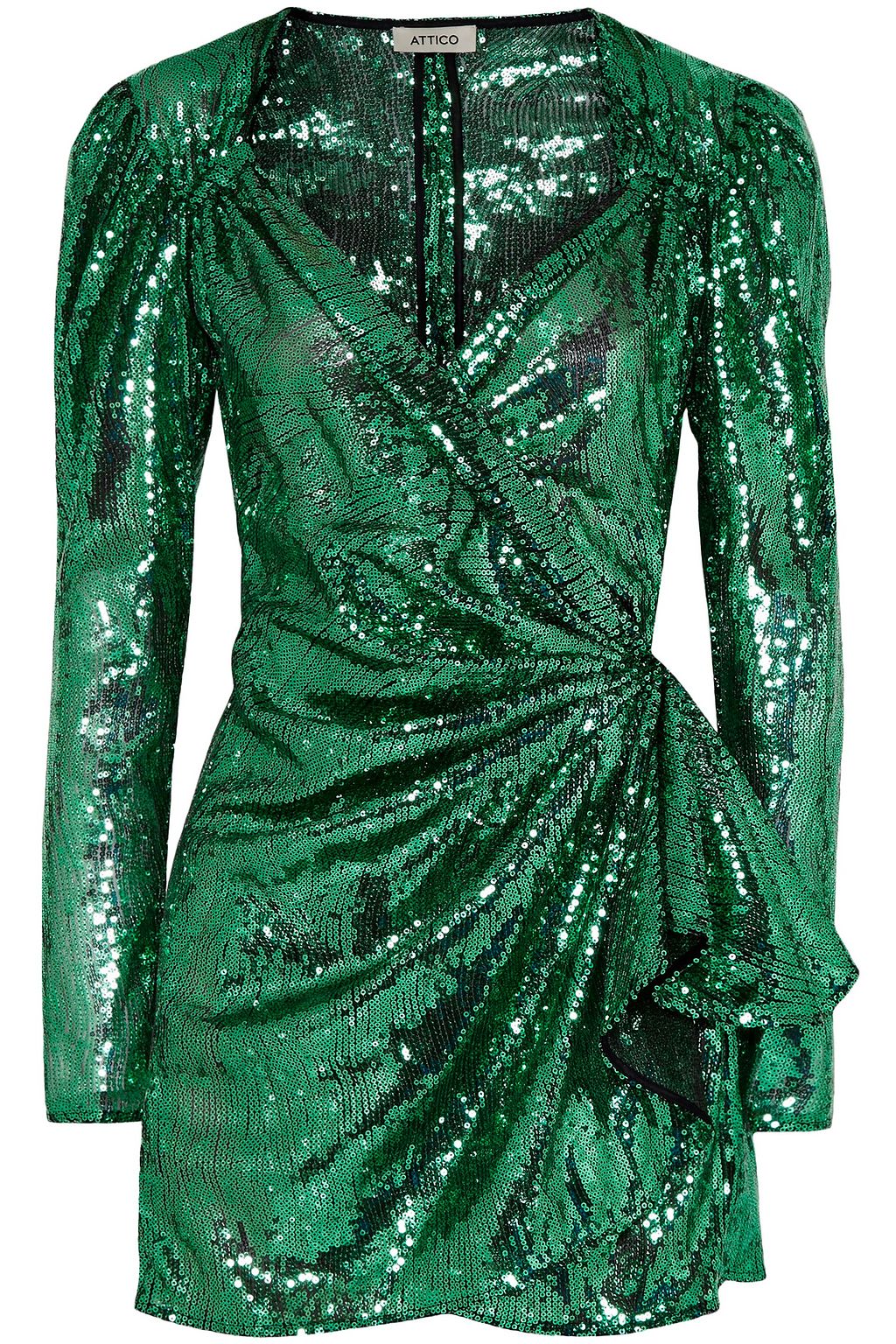 attico sequin wrap dress