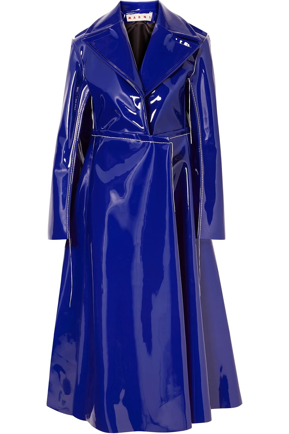 patent leather raincoat with hood