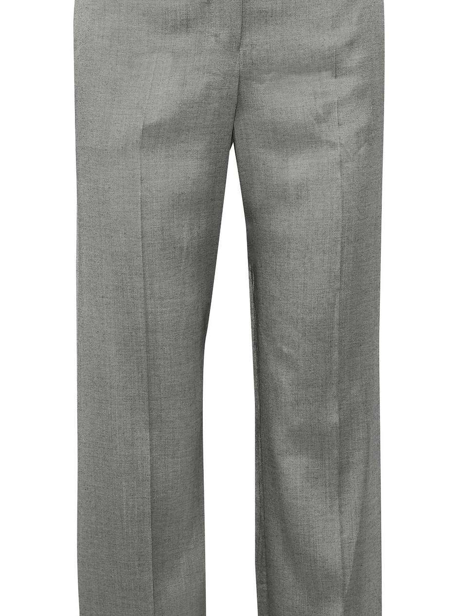 twill straight-leg pants