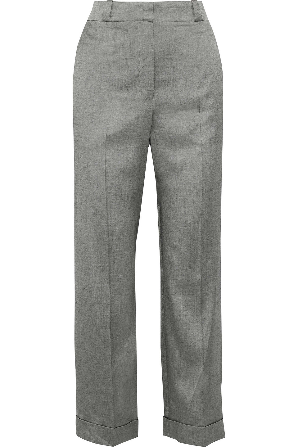 Twill straight-leg pants