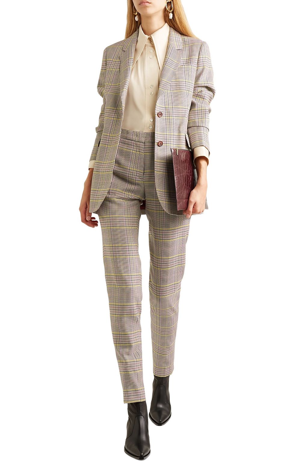 GABRIELA HEARST Lisa checked wool-blend slim-leg pants
