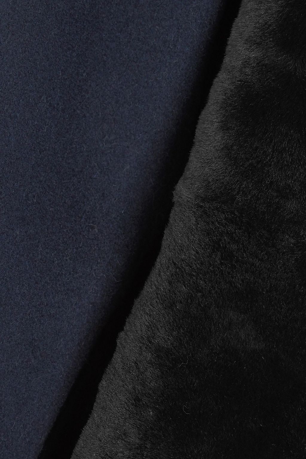 YVES SALOMON Paneled shearling and wool and cashmere-blend felt coat