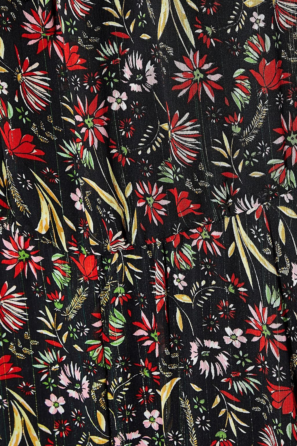 MIKAEL AGHAL Floral-print metallic georgette maxi dress