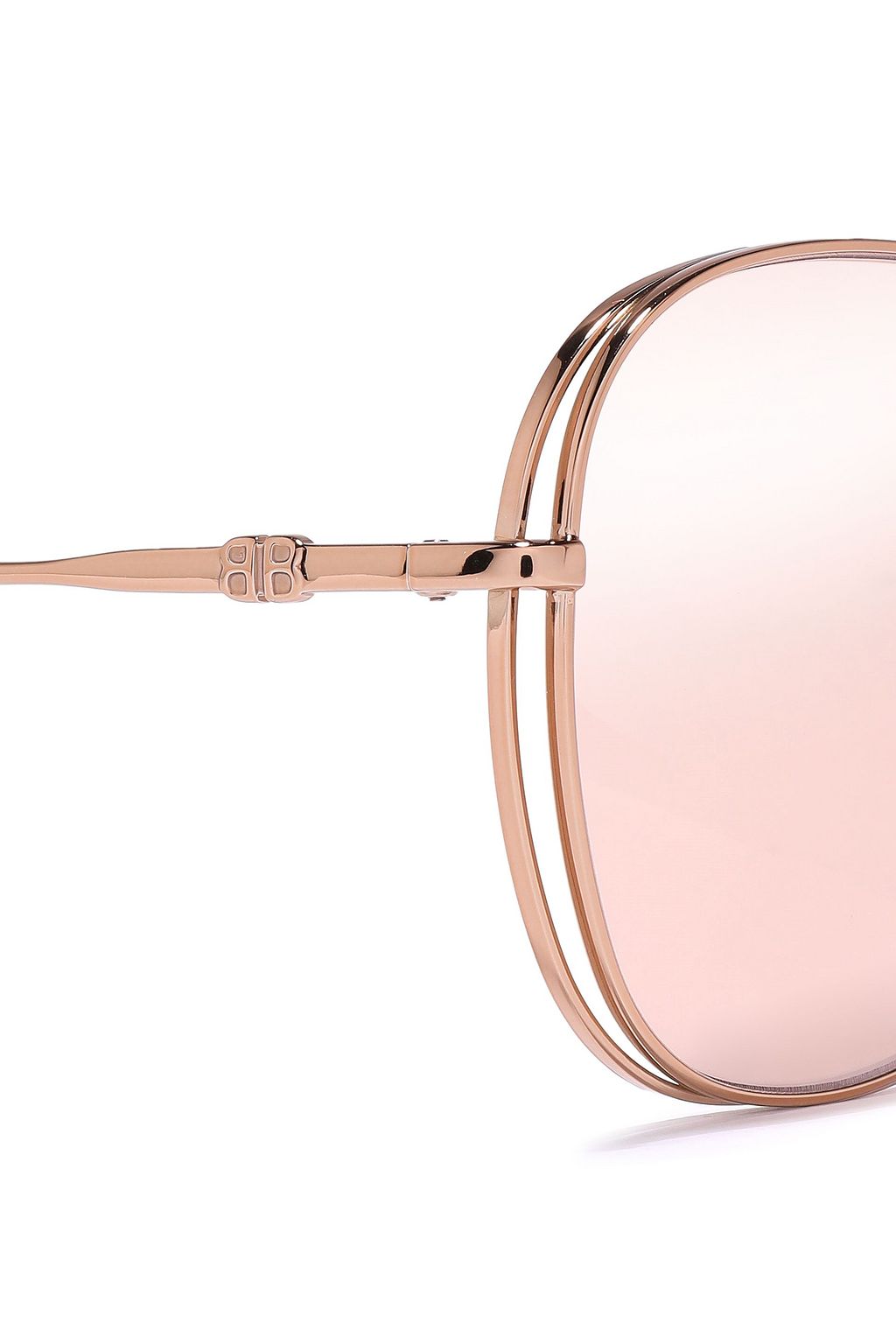 BALENCIAGA Square-frame gold-tone sunglasses