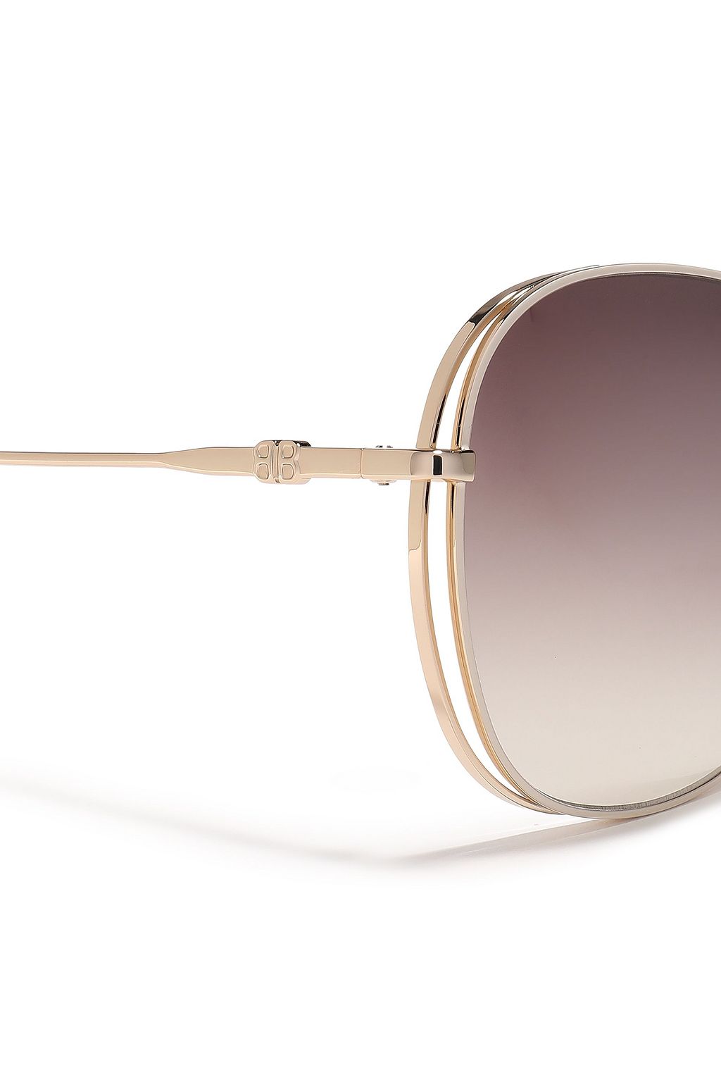 BALENCIAGA Square-frame gold-tone sunglasses