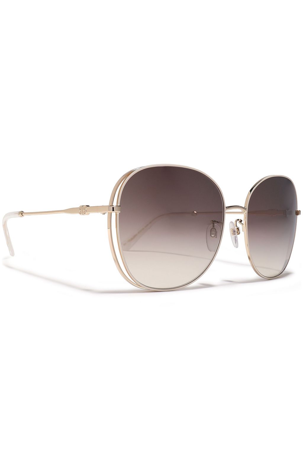 BALENCIAGA Square-frame gold-tone sunglasses