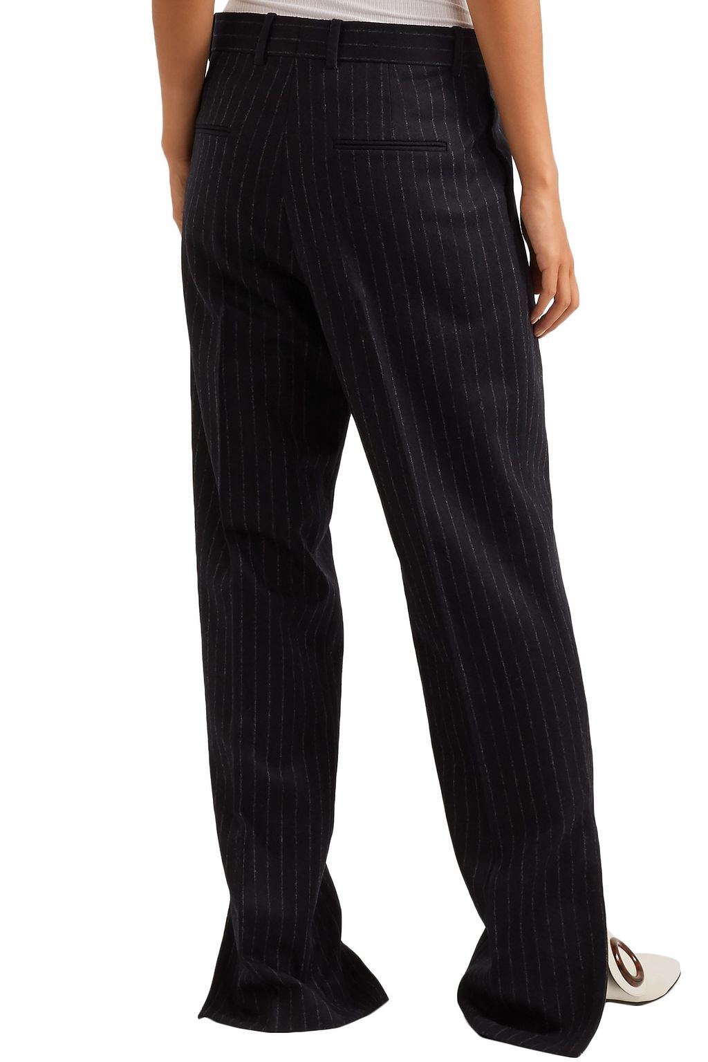 HILLIER BARTLEY Pinstriped wool straight-leg pants