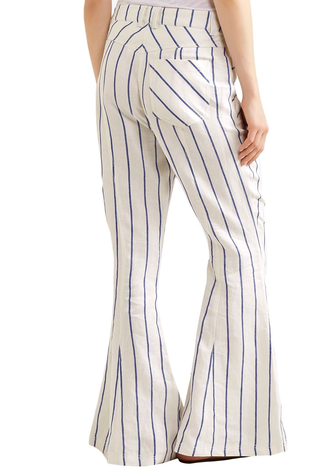 ROSIE ASSOULIN Striped linen flared pants