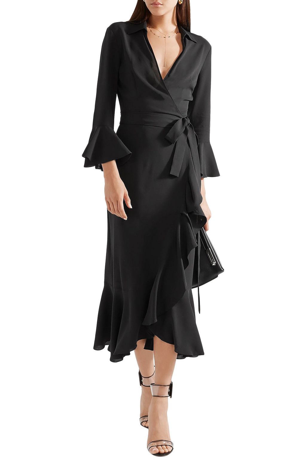 MICHAEL KORS COLLECTION Ruffled silk-georgette wrap dress
