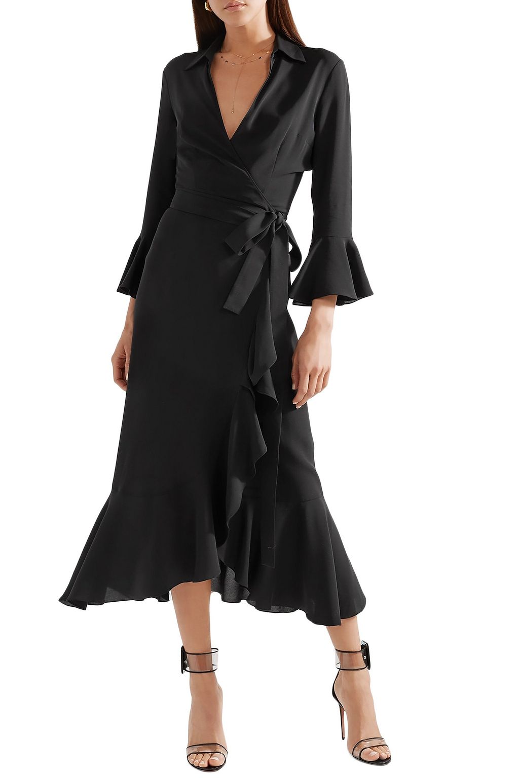 MICHAEL KORS COLLECTION Ruffled silk-georgette wrap dress