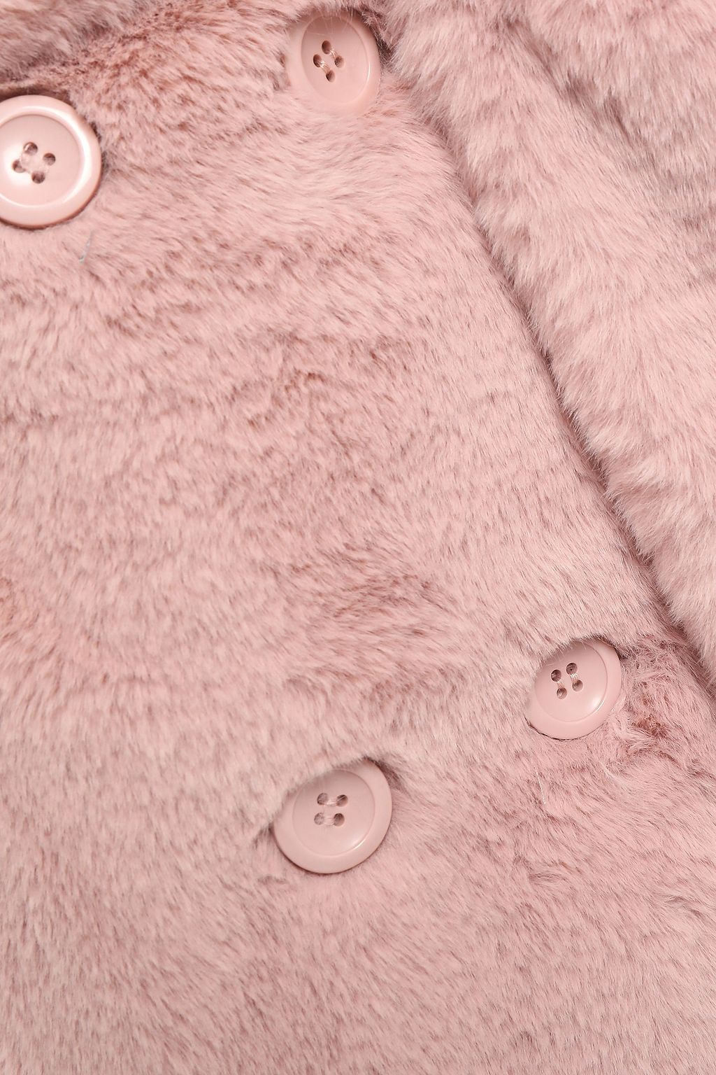 STAND Fausta double-breasted belted faux fur coat