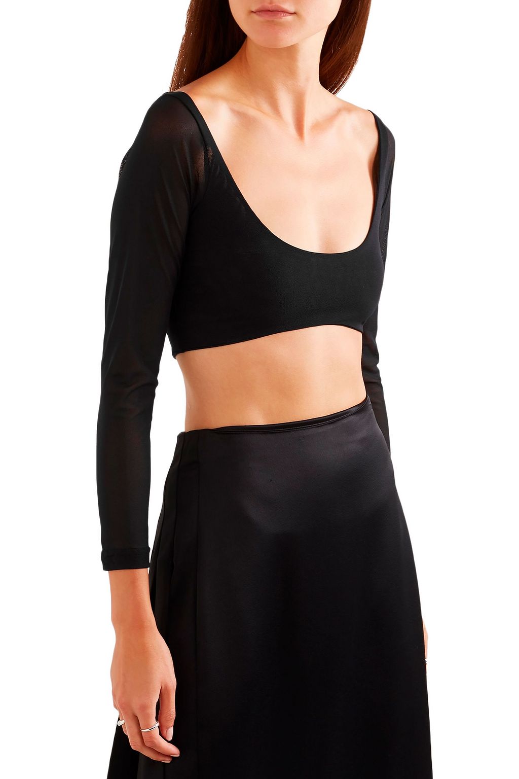 MOLLY GODDARD Cropped mesh top