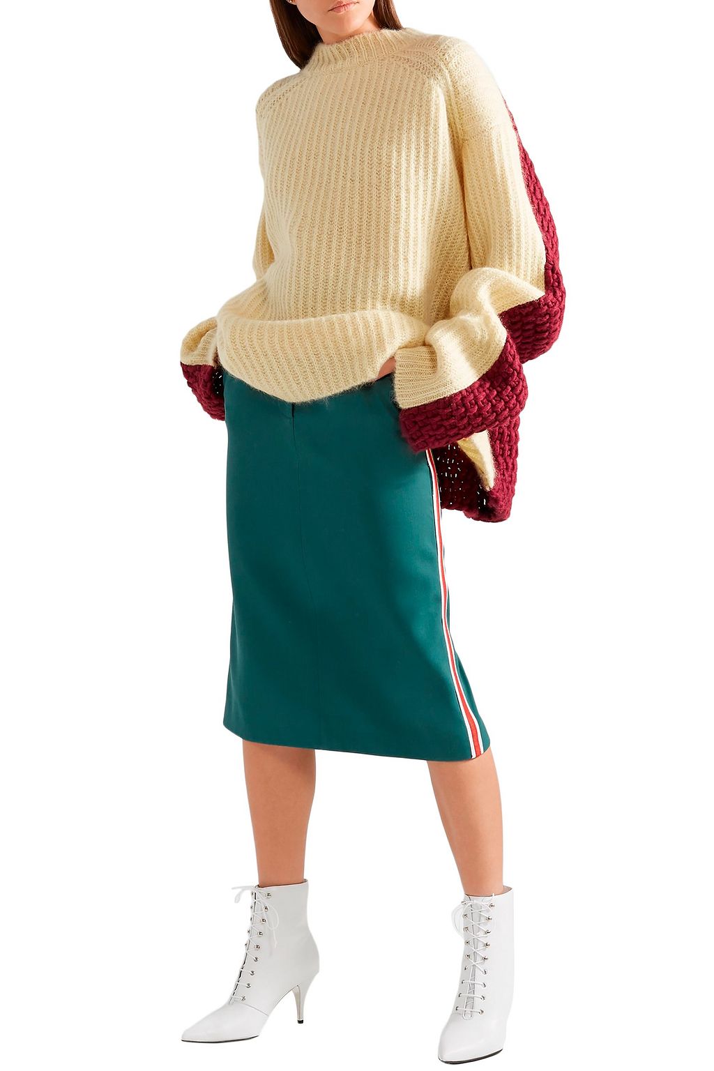 CALVIN KLEIN 205W39NYC Oversized two-tone wool and mohair-blend sweater