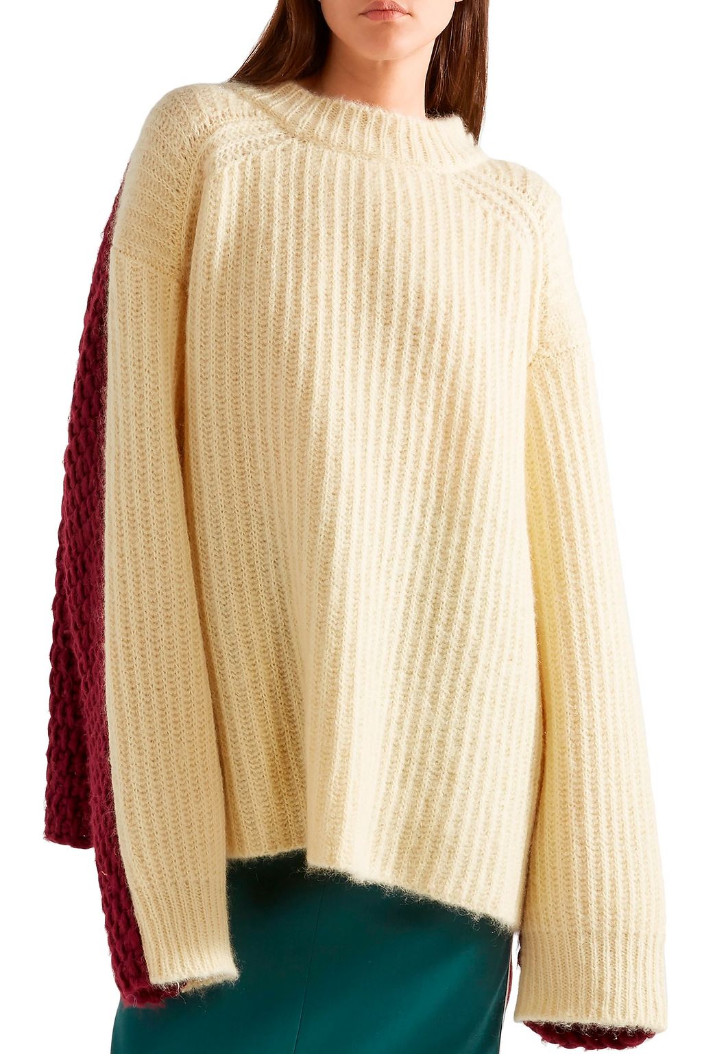 CALVIN KLEIN 205W39NYC Oversized two-tone wool and mohair-blend sweater