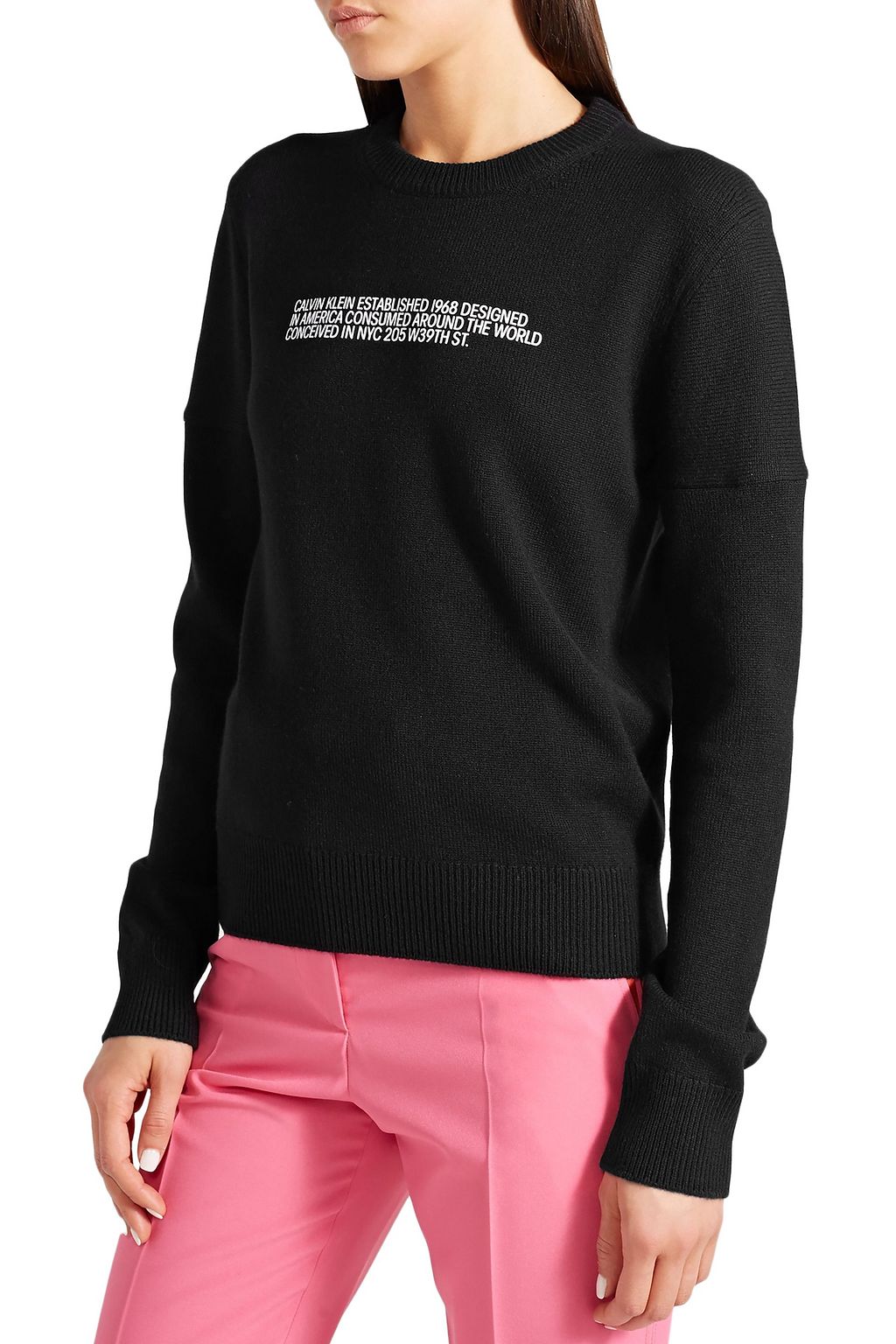 CALVIN KLEIN 205W39NYC Flocked cashmere sweater