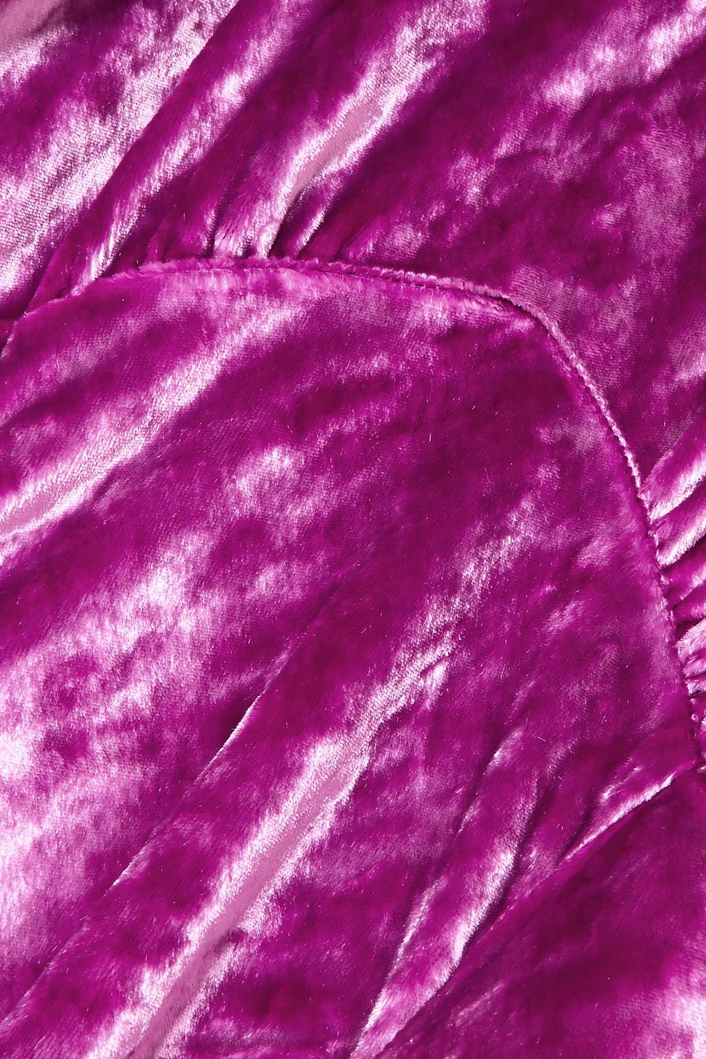 THE ATTICO Asymmetric draped crushed-velvet dress