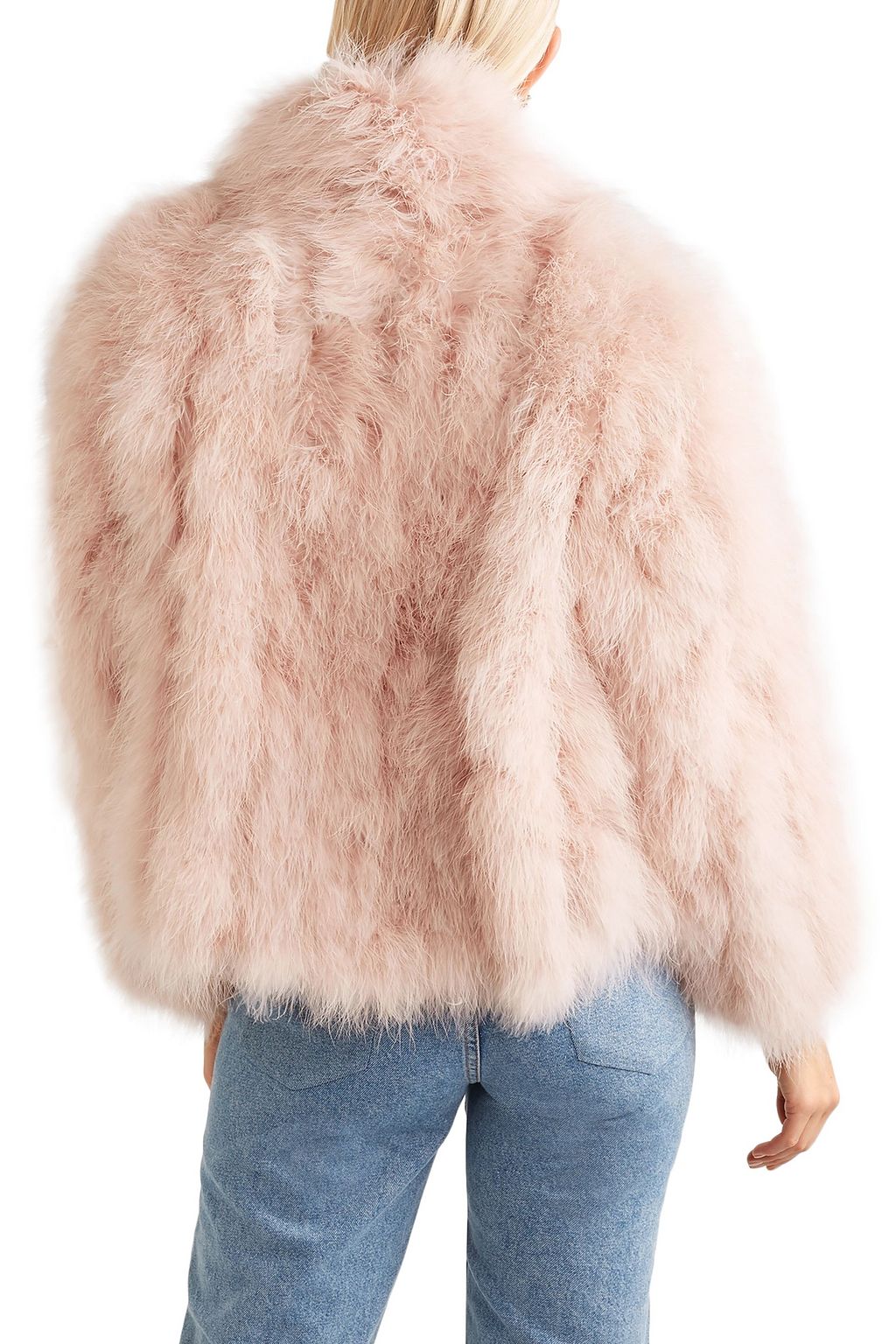 ADEAM Cropped feather jacket