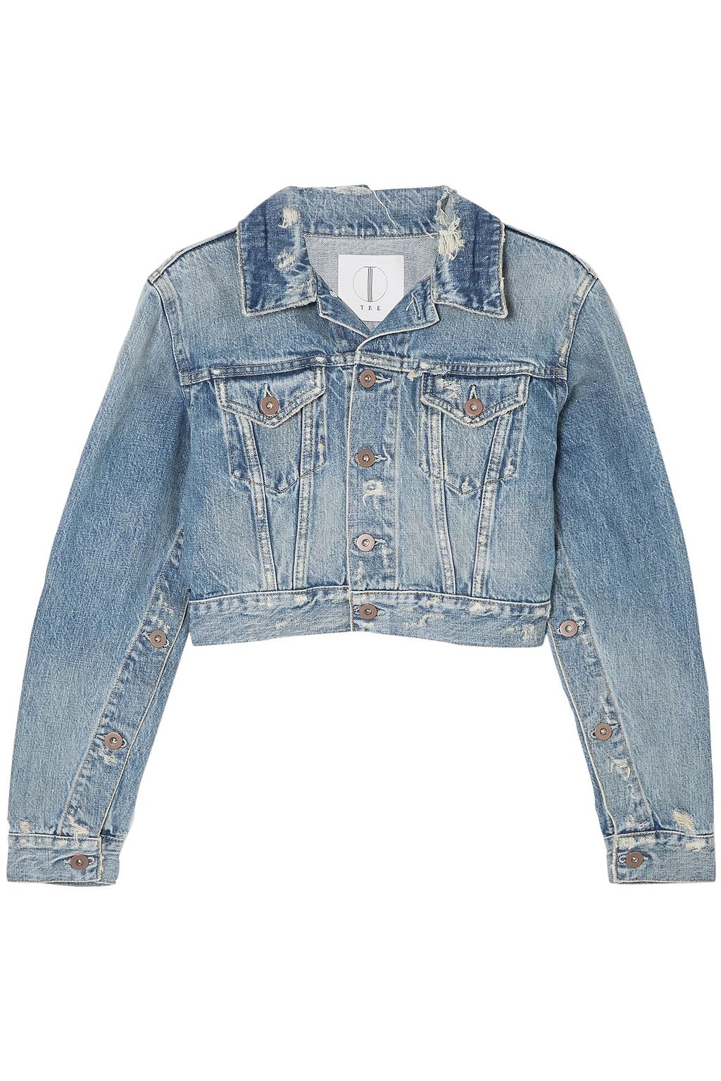 cropped destroyed denim jacket