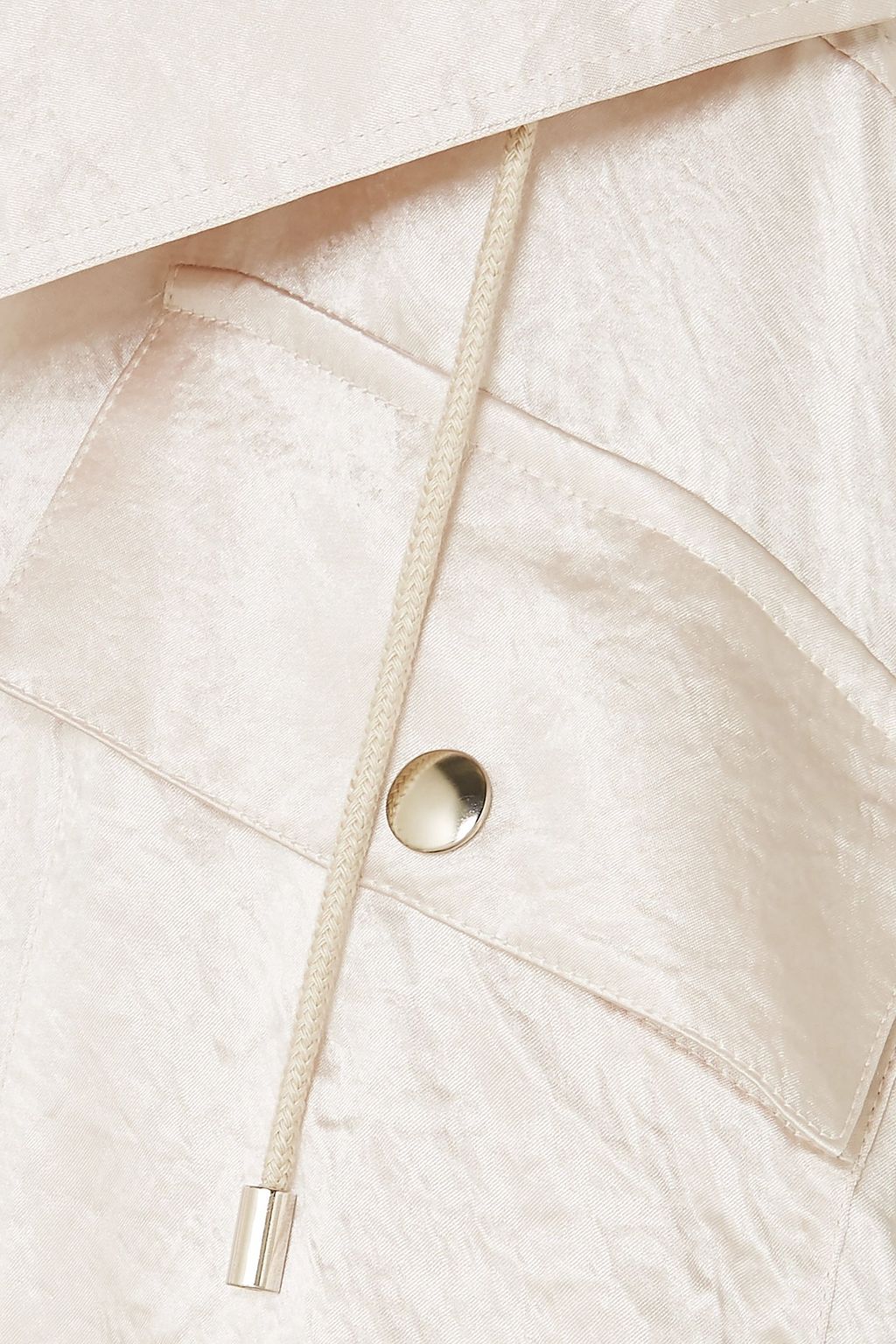 KOCHÉ Asymmetric hooded satin coat