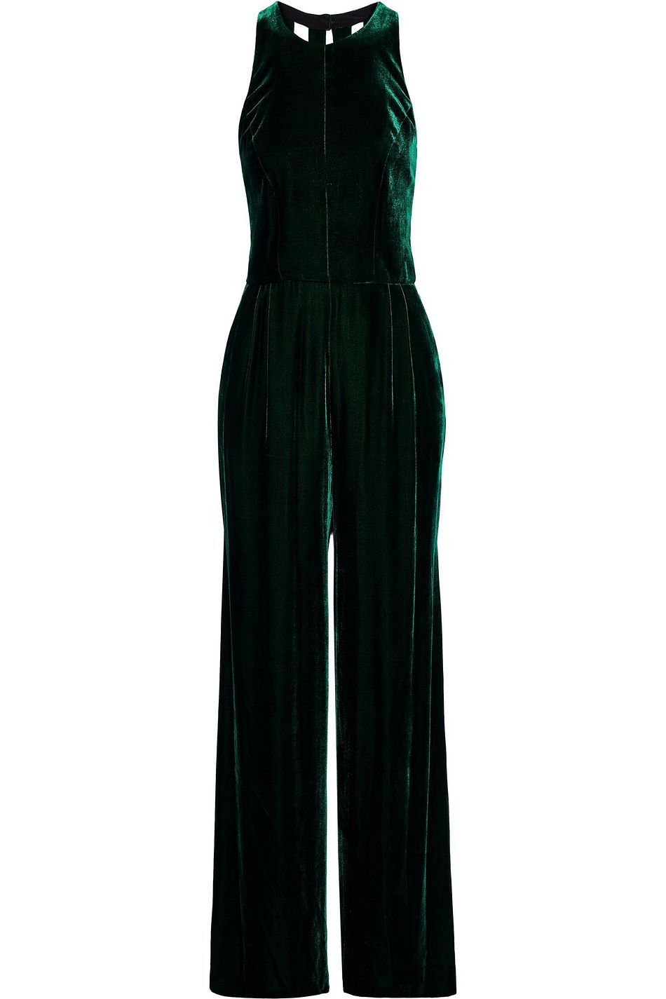 dark green velvet jumpsuit