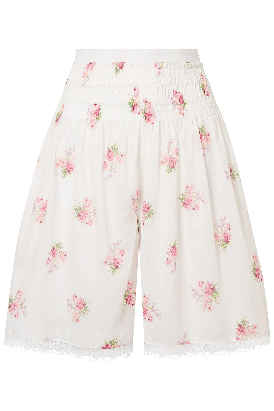 Brock Collection Scarlett lace-trimmed floral-print cotton-voile shorts