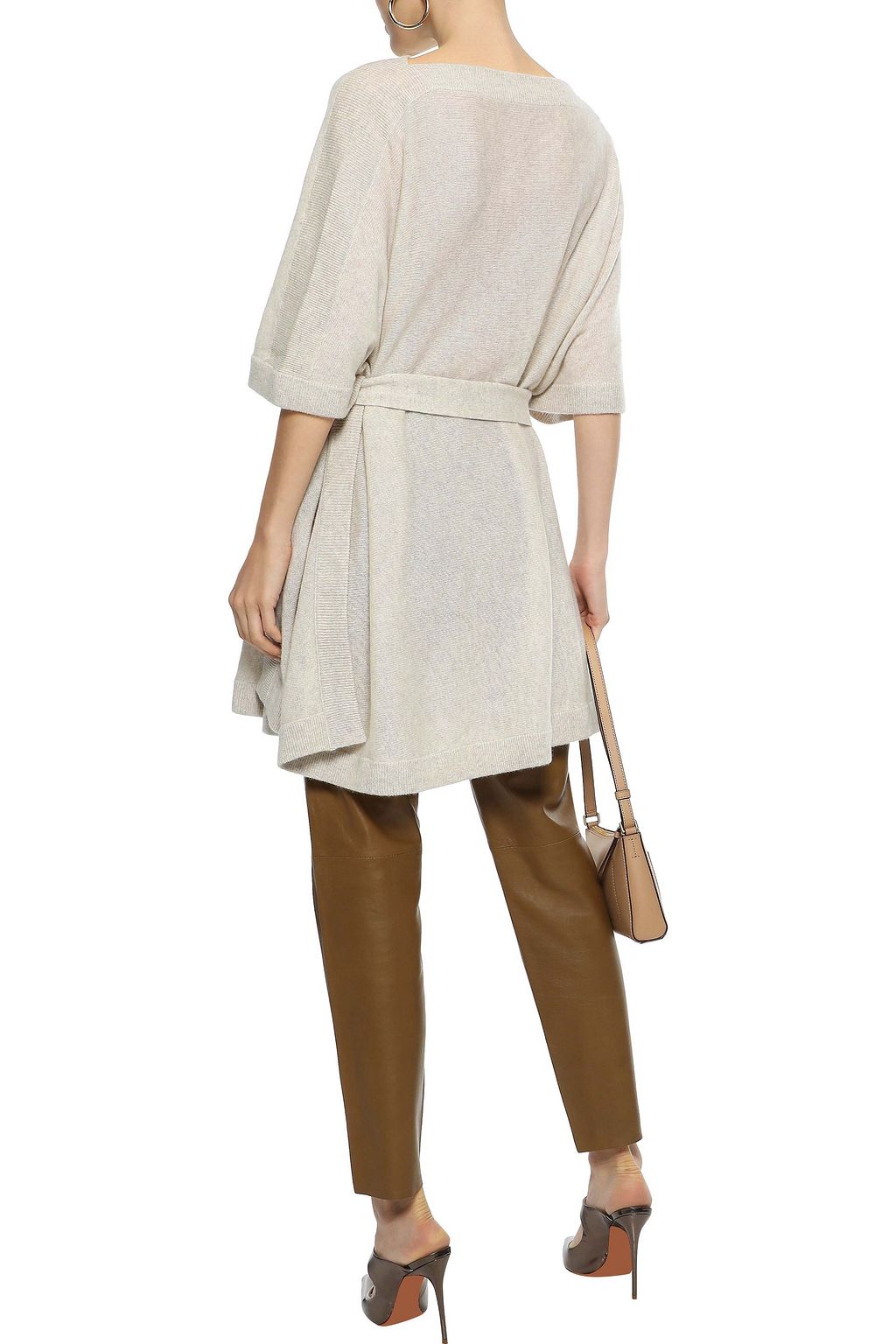 LE KASHA Prague belted brushed cashmere poncho