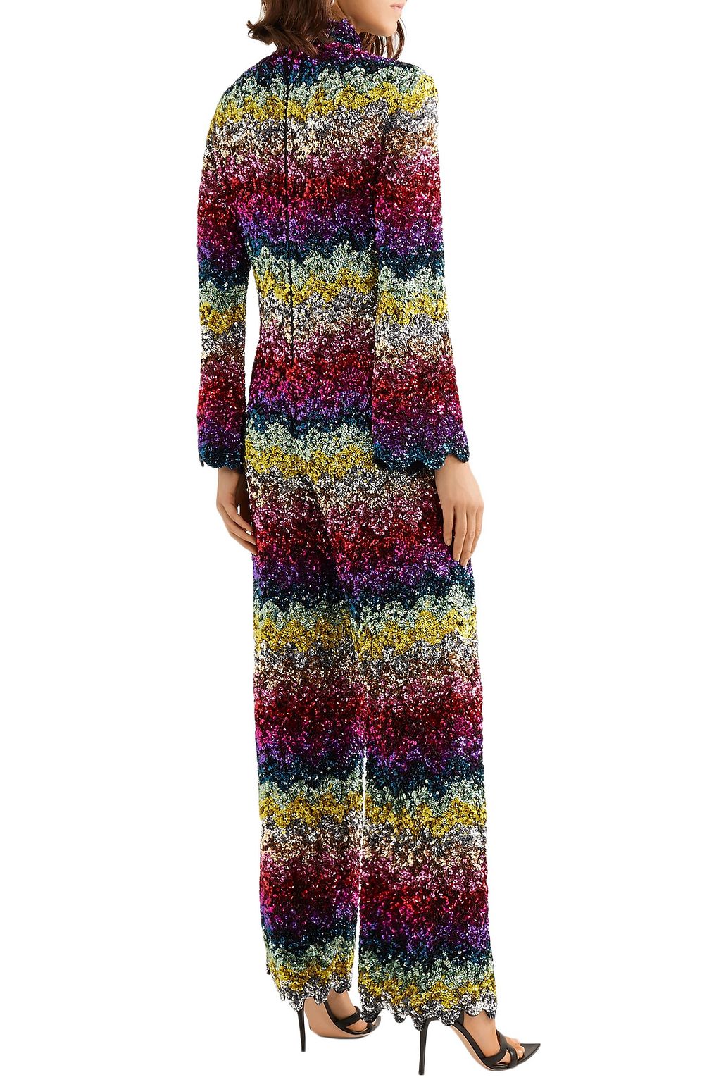 ASHISH Scalloped sequined silk-georgette jumpsuit