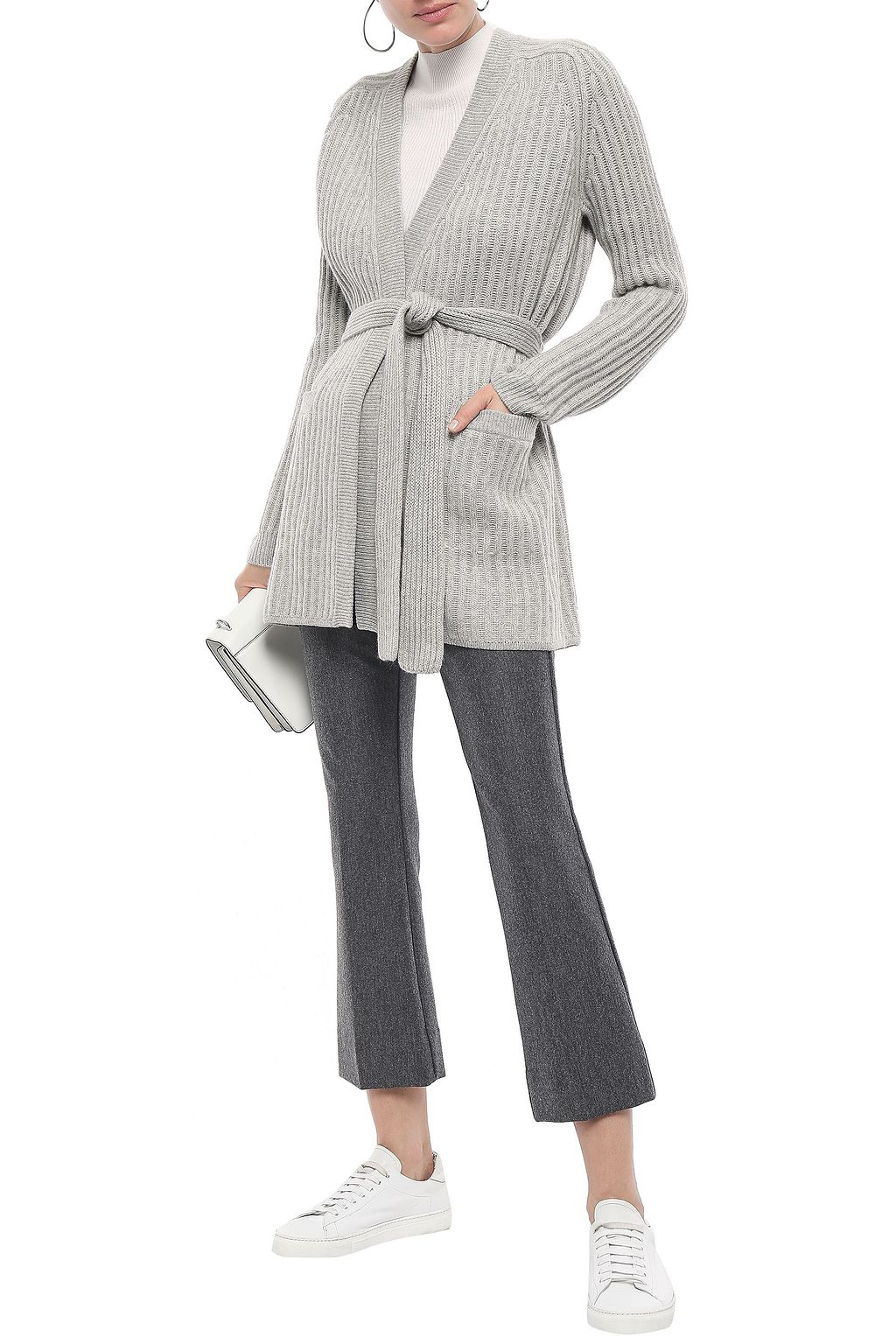 LE KASHA Firenze belted ribbed cashmere cardigan
