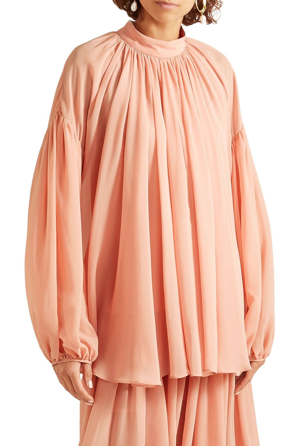 STELLA MCCARTNEY Tanya gathered silk-georgette blouse
