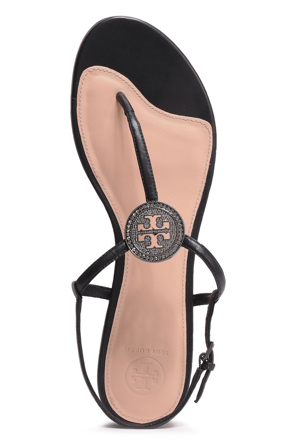 TORY BURCH Crystal-embellished leather sandals