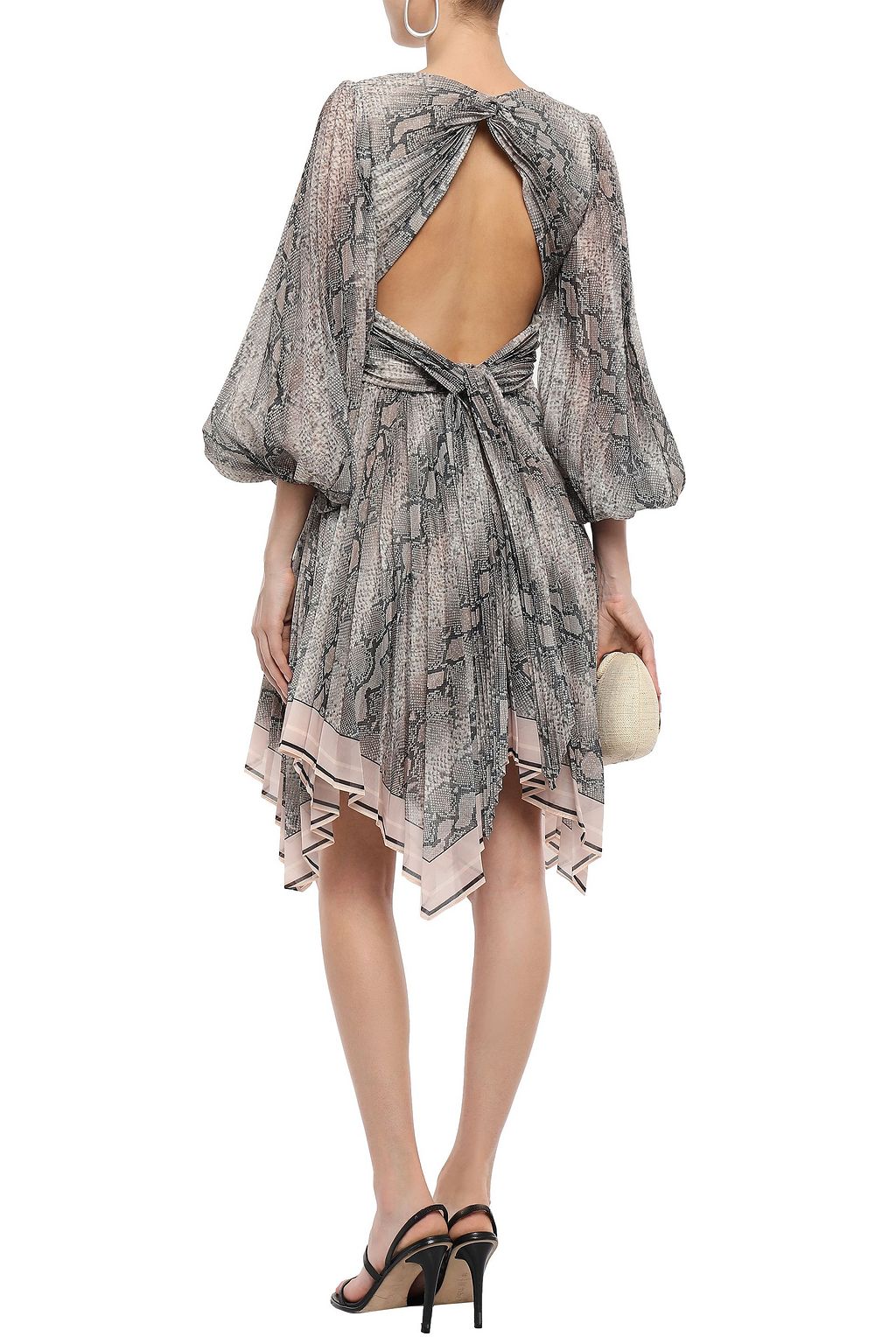 ZIMMERMANN Corsage twist-front cutout floral-print organza mini dress