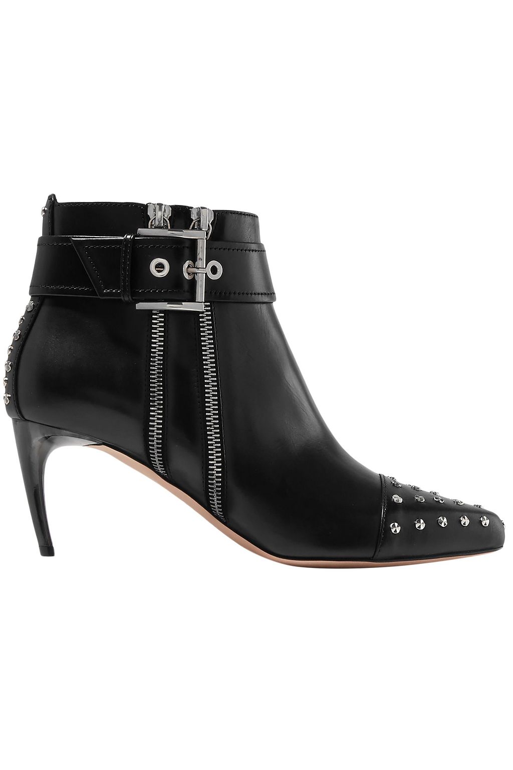 alexander mcqueen embellished leather ankle boots