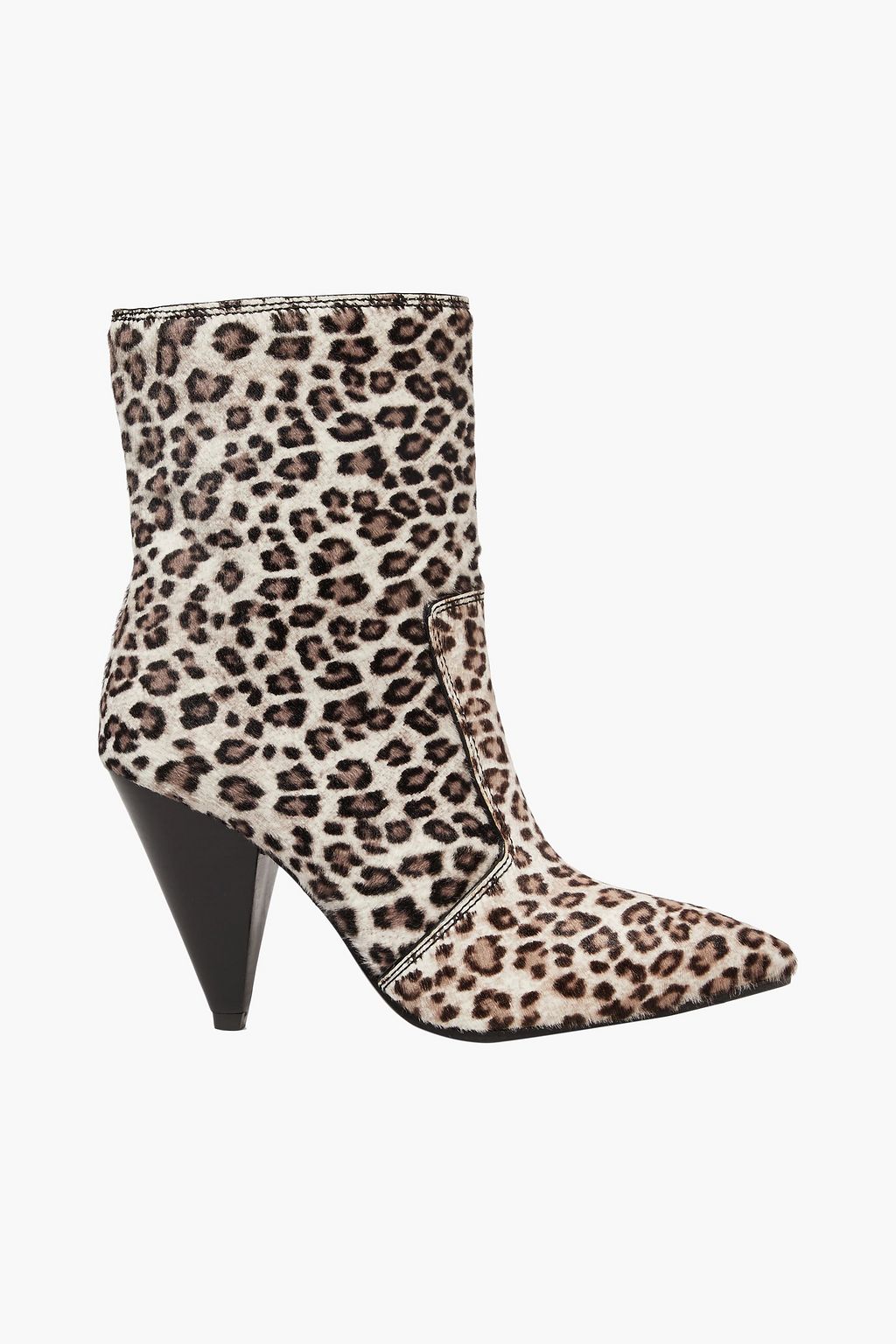 leopard print calf hair booties