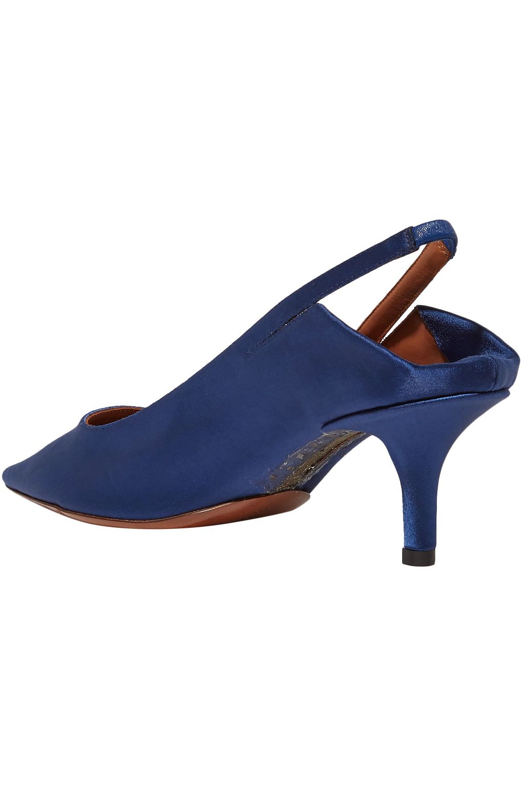 VETEMENTS Naked satin slingback pumps