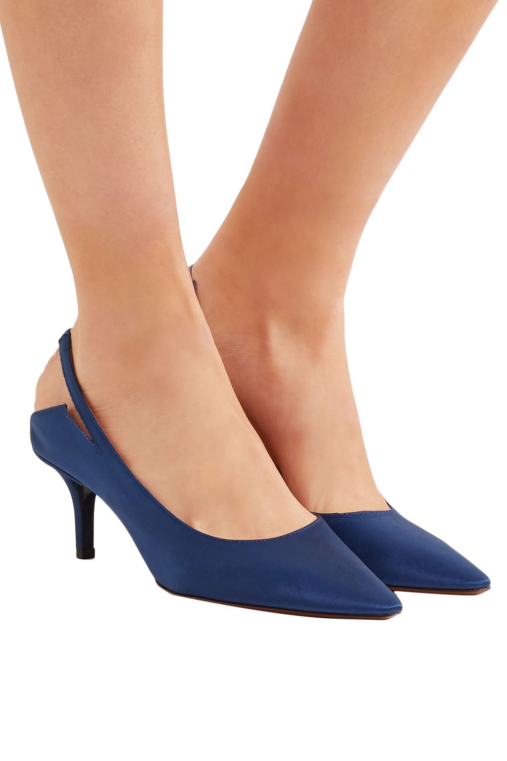 VETEMENTS Naked satin slingback pumps