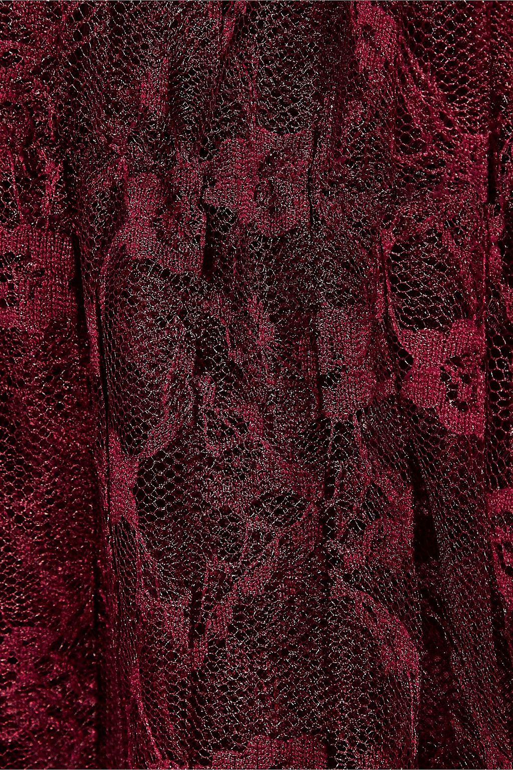 MIKAEL AGHAL Belted pleated lace gown