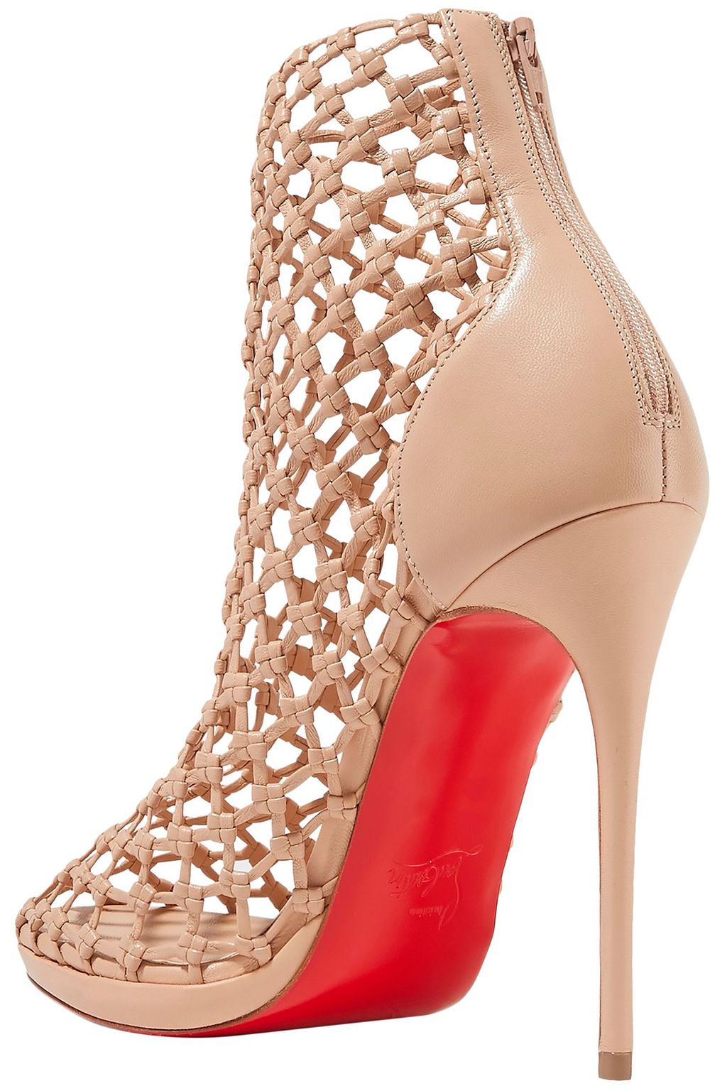 CHRISTIAN LOUBOUTIN Porligat 120 woven leather ankle boots