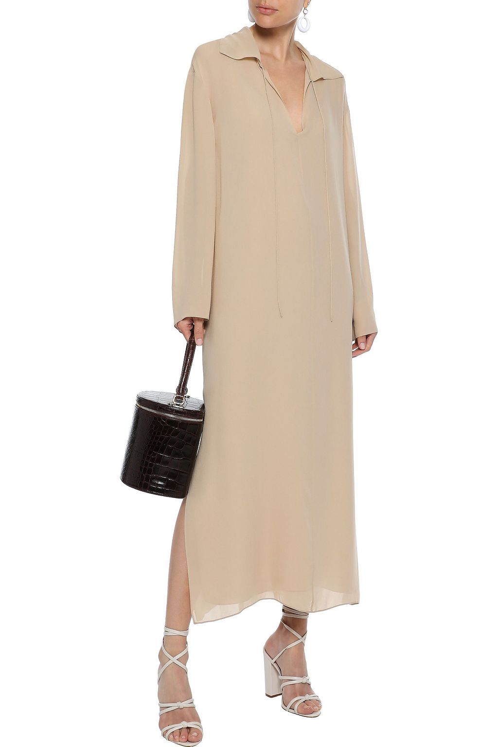 THEORY Silk-georgette maxi dress