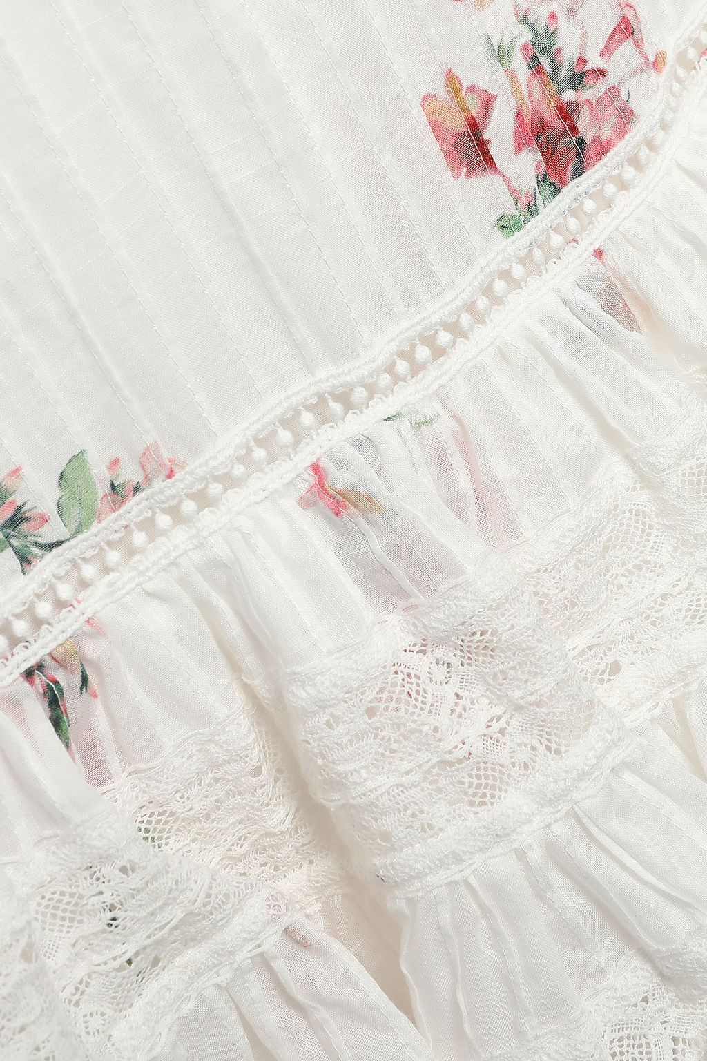ZIMMERMANN Tiered floral-print cotton-gauze midi dress