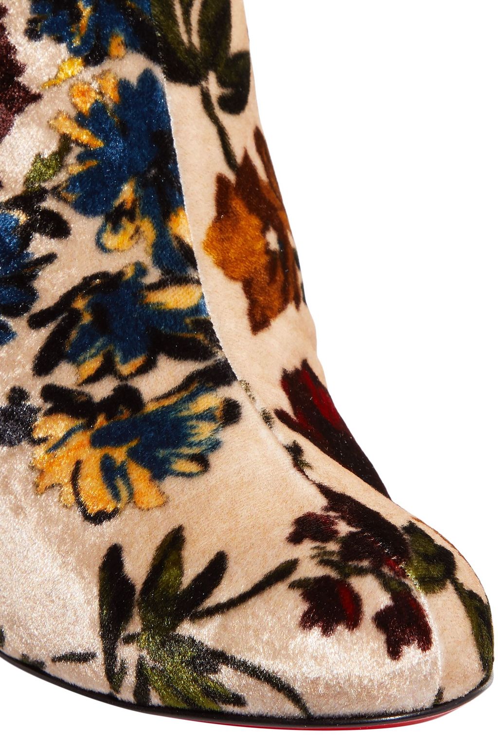 CHRISTIAN LOUBOUTIN Moulamax 85 floral-print velvet ankle boots