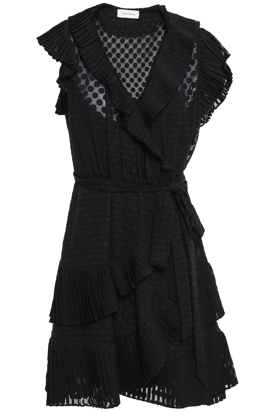 zimmermann black ruffle dress