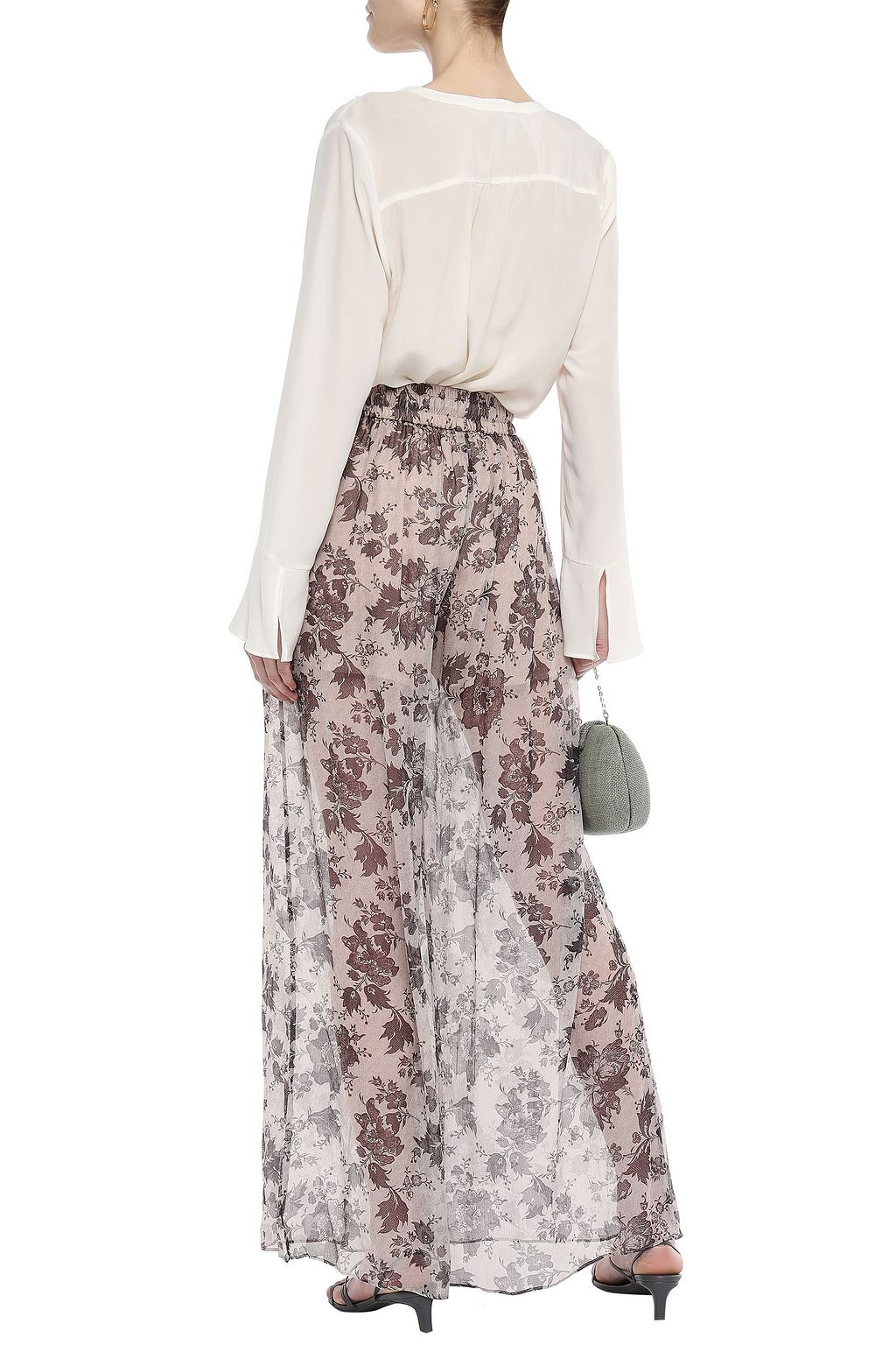 ZIMMERMANN Floral-print silk-georgette wide-leg pants