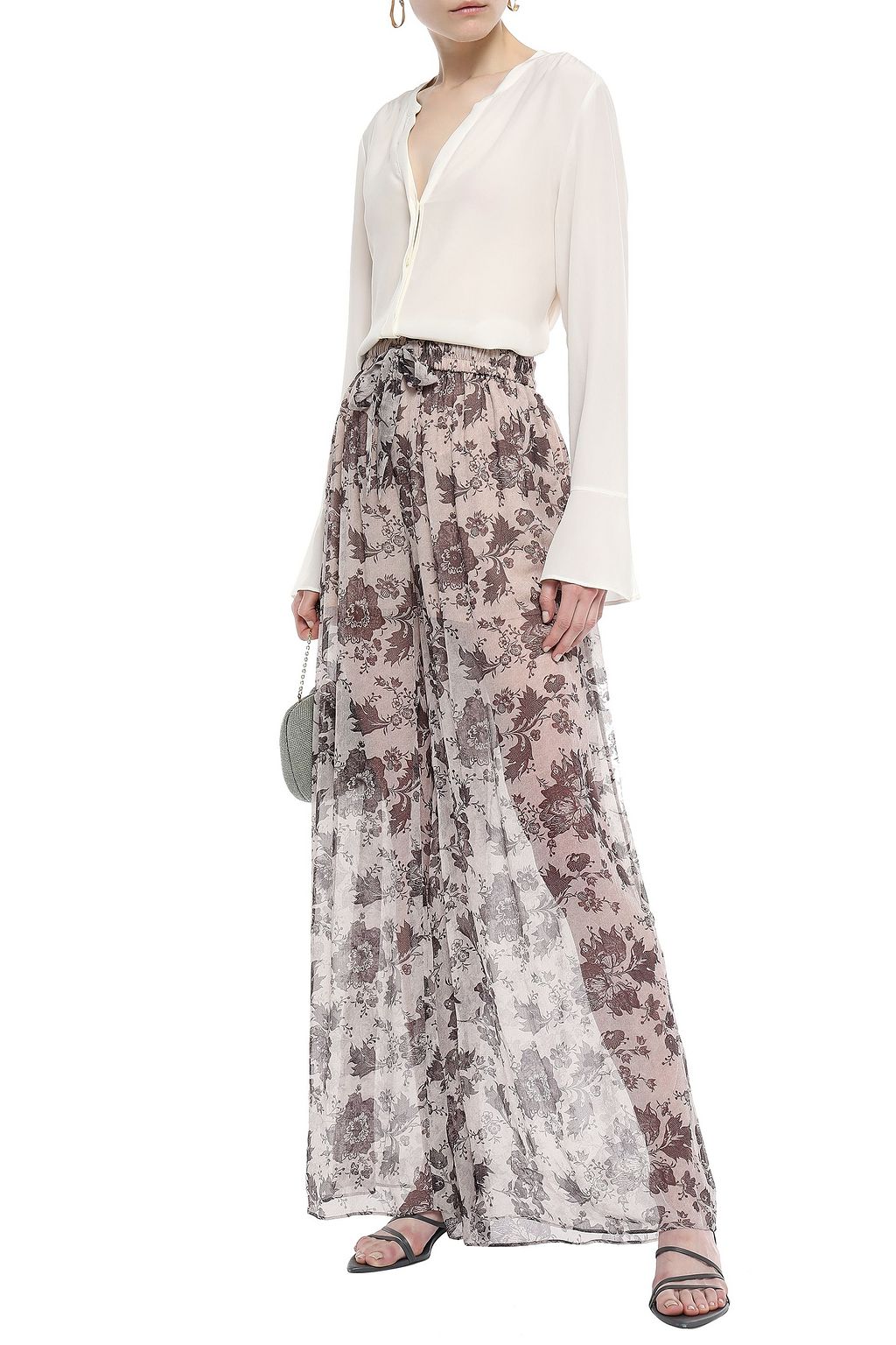ZIMMERMANN Floral-print silk-georgette wide-leg pants