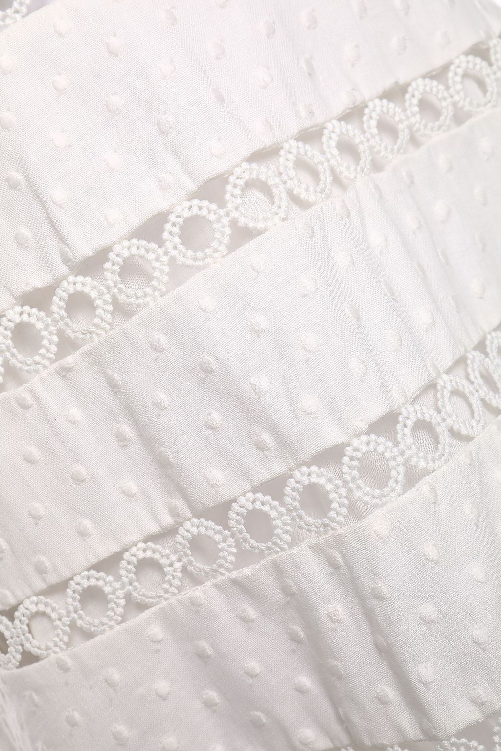 ZIMMERMANN Swiss-dot and crocheted linen and cotton-blend mini dress
